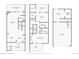 Floorplans of all three levels including balcony, bathroom, bedroom, kitchen, and garage at 5075 Garrison St # 3, Wheat Ridge, CO 80033