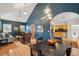 Cozy dining room blending seamlessly with the kitchen and living spaces, great for modern living at 2203 S Lincoln St, Denver, CO 80210