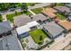 Aerial view of the property featuring a covered patio area and a spacious backyard at 2845 Hudson St, Denver, CO 80207