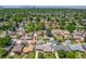 Panoramic aerial view of a quiet neighborhood with tree-lined streets and well-maintained homes at 2845 Hudson St, Denver, CO 80207