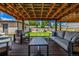 Outdoor living space with comfortable seating and a view of the backyard at 2845 Hudson St, Denver, CO 80207