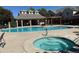 Enjoy community amenities like this pool, complete with a hot tub and shaded lounge area, perfect for relaxation at 8843 W Phillips Dr, Littleton, CO 80128