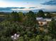 Overhead view of the home and property showing the private back yard and outdoor seating area at 3823 Castle Butte, Castle Rock, CO 80109