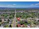 Panoramic aerial view of the property in a suburban setting, capturing mountain views and city skyline at 2401 W Jewell Ave, Denver, CO 80219