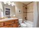 Bathroom with walk in shower and single sink vanity at 9132 Scenic Pine Dr, Parker, CO 80134