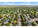 Aerial view of the neighborhood showing open green space, mature trees, and low-traffic, safe residential streets at 14794 Vine St, Thornton, CO 80602