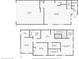 A two story floor plan showing living room, kitchen, bedrooms, and bathroom sizes at 11033 E 28Th Pl, Denver, CO 80238