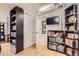 Bedroom with dark shelving and a closet with white doors at 800 N Pearl St # 206, Denver, CO 80203