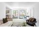 Living room with door to patio and view to dining room at 1695 E Eastman Ave, Englewood, CO 80113