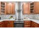 Well-lit kitchen featuring wooden cabinets, stainless steel appliances and a modern backsplash at 8421 E 29Th Ave, Denver, CO 80238