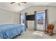 Spacious bedroom featuring vaulted ceilings, two windows with views, and neutral carpet at 3785 E 134Th Ct, Thornton, CO 80241