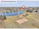 Aerial view of the neighborhood park and lake, a wonderful community with recreational amenities at 18292 E Caspian Pl, Aurora, CO 80013