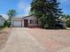 Charming single-story home featuring a red front door, gravel landscaping, and a mature shade tree at 1233 Lansing St, Aurora, CO 80010