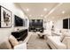 Inviting living room with a large TV, modern decor, and comfortable seating arrangement at 3087 S Dexter Way, Denver, CO 80222
