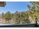 Scenic balcony view showcasing towering trees and mountain landscape under a clear sky at 31819 Rocky Village Dr # 301, Evergreen, CO 80439