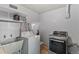 Functional laundry room equipped with a washer, dryer, and utility sink at 1085 Victor St, Aurora, CO 80011
