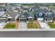 An aerial view showcases neighborhood with manicured lawns and tree-lined streets at 2130 Indian Balsam Dr, Monument, CO 80132