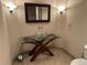 Bathroom with glass sink and tile floor at 7482 W Saratoga Pl, Littleton, CO 80123