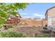 Spacious backyard with a wooden fence, perfect for gardening and outdoor entertaining at 481 Vista Blvd, Brighton, CO 80603
