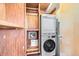 Convenient laundry closet with stacked washer and dryer at 801 Confidence Dr # 9, Longmont, CO 80504