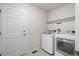 This laundry room features modern appliances and an access door at 3966 Aspen Hollow Ct, Castle Rock, CO 80104