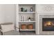 Close-up of living room with fireplace, built-ins, and stylish decor items at 3966 Aspen Hollow Ct, Castle Rock, CO 80104