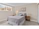 Comfortable bedroom with soft carpeting, neutral walls, and a large window for natural light at 9110 E Girard Ave # 1, Denver, CO 80231