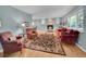 Bright living room with fireplace, large windows, hardwood floors, and stylish furnishings at 595 W Lake Ave, Littleton, CO 80120