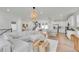 Open-concept living space with modern furnishings and seamless flow to kitchen and dining at 15794 W Girard Ave, Morrison, CO 80465