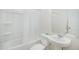 Bathroom with standard fixtures and shower-tub combination at 4108 N Quatar Ct, Aurora, CO 80019