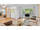Bright and airy living room showcasing ample natural light, hardwood floors, glass paneled doors and white trim at 1732 Lansing St, Aurora, CO 80010