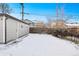 Detached garage and snowy backyard at 5231 Quitman St, Denver, CO 80212