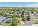 A high angle aerial view of a home in a verdant residential neighborhood at 8848 Prickly Pear Cir, Parker, CO 80134