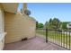 Enjoy outdoor living on this balcony with black railings and views of the community at 461 S Kalispell Way # D, Aurora, CO 80017