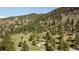 Aerial view of house nestled in a lush forest, perfect for nature lovers at 107 Elk Dr, Evergreen, CO 80439