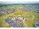 Aerial view of the community showcasing the neighborhood layout and amenities at 5336 Trails Edge Ln, Castle Rock, CO 80104