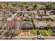 Aerial view of a residential neighborhood with mature trees and well-maintained homes at 4374 S Washington St, Englewood, CO 80113