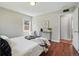Cozy bedroom, hardwood floors, natural light, closet and neutral wall color at 2751 S Elm St, Denver, CO 80222