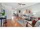 Spacious living room with wood floors offers an open floor plan and modern design elements at 2751 S Elm St, Denver, CO 80222
