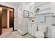 Beautiful bathroom with a glass shower, stylish vanity, and fixtures complemented by a clean design at 8691 S Warhawk Rd, Conifer, CO 80433