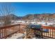 Deck with mountain views and Blackstone griddle at 110 Oakdale Dr, Palmer Lake, CO 80133