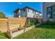 Raised garden beds and lush greenery in the backyard at 3485 S Clermont St, Denver, CO 80222