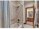 Bathroom with tiled shower and a wood vanity cabinet at 19336 Queens Crescent Way, Monument, CO 80132