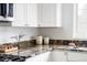 Kitchen counter showcasing granite countertops and white cabinetry at 2895 S Sherman St, Englewood, CO 80113