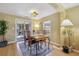 Bright dining area with table, chairs, and sliding glass door access to outdoor area at 998 S Leyden St, Denver, CO 80224