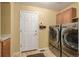 Convenient laundry room with washer, dryer, and extra storage at 1429 S Grand Baker Cir, Aurora, CO 80018