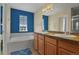 Bathroom with double vanity and soaking tub at 1303 Yellow Granite Way, Monument, CO 80132