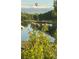 Tranquil lake view with mountains in the distance, framed by lush trees and greenery, creating a serene setting at 1647 Harris Ct, Erie, CO 80516