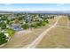 Aerial view of the property, showcasing the backyard pool and surrounding neighborhood at 3749 White Bay Dr, Highlands Ranch, CO 80126
