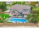 Lush backyard boasting a sparkling pool, spa, covered patio with dining, and space for lounging at 3749 White Bay Dr, Highlands Ranch, CO 80126